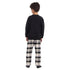 Kids Unisex Winter pajama set Black Hoodie + Black x White Checkered Pants